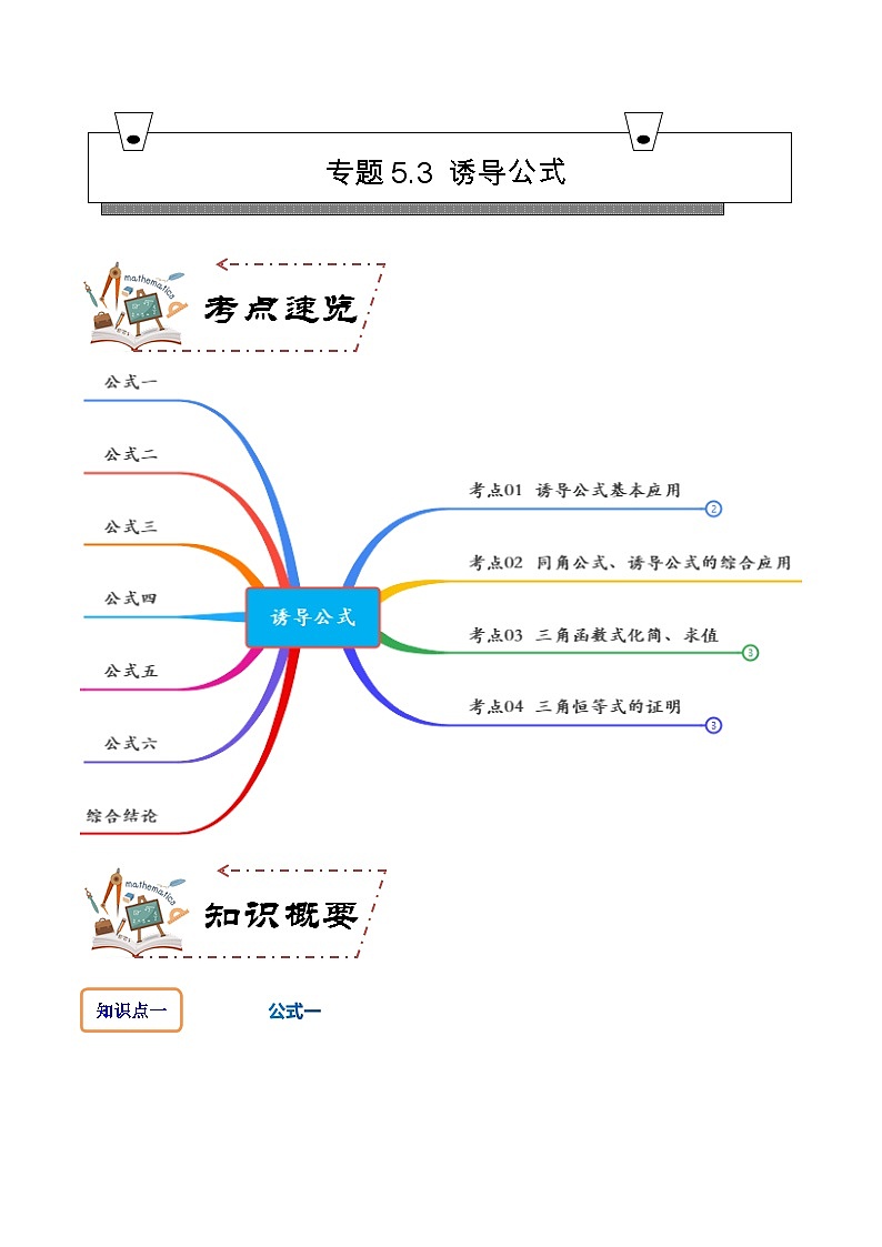 专题5.3 诱导公式【解析版】第1页