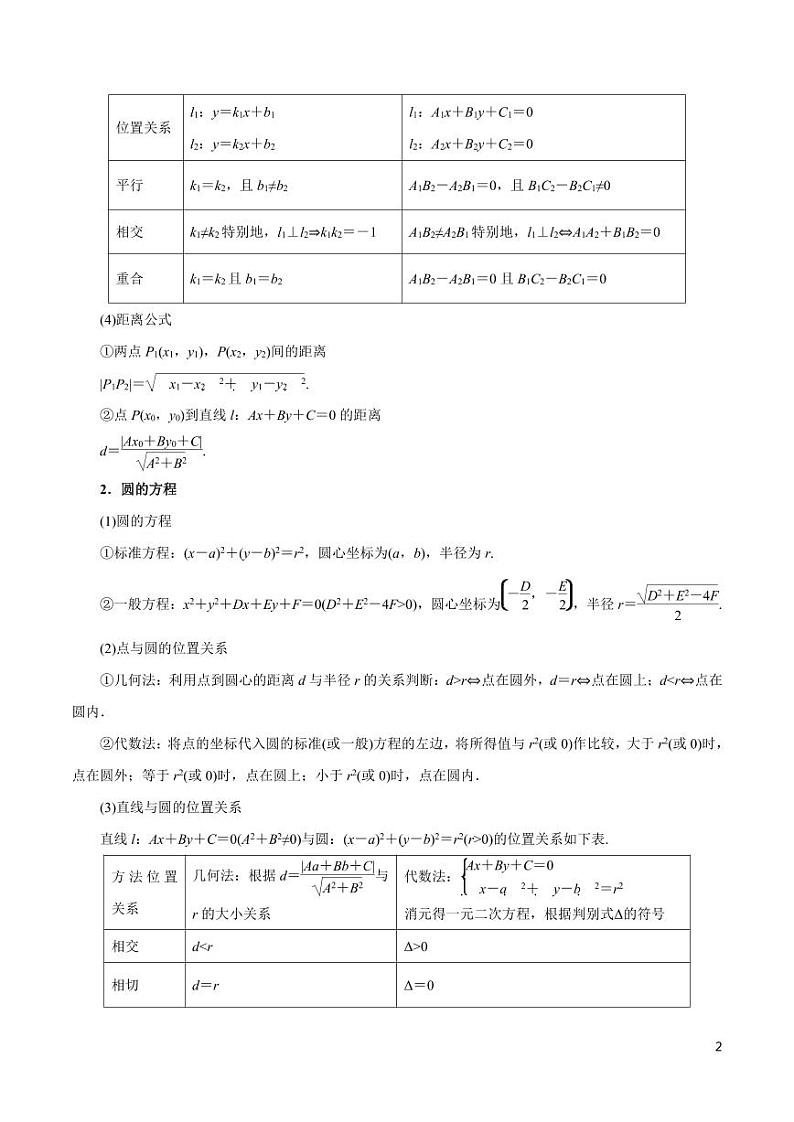 高中数学知识清单-专题14 直线与圆(考点解读)(原卷+解析版)第2页