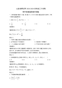 [数学]山东省潍坊市2023-2024学年高二下学期期中质量监测试题(解析版)