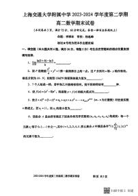 上海市上海交通大学附属中学2023-2024学年高二下学期期末考试数学试卷