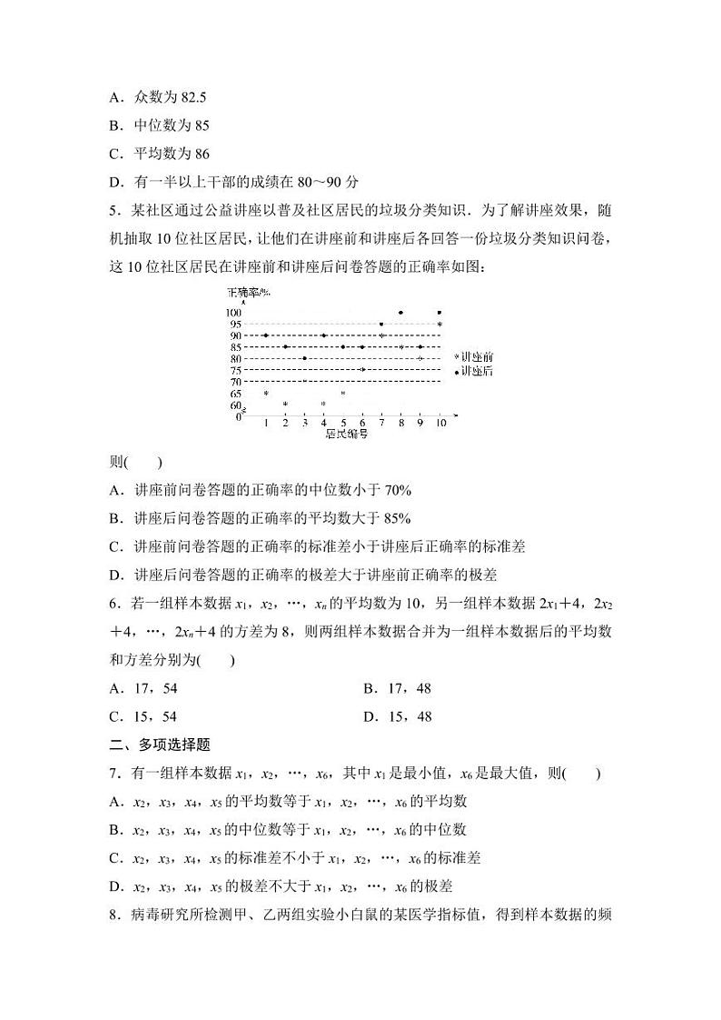 2025年高考数学一轮复习-用样本估计总体-专项训练【含答案】02