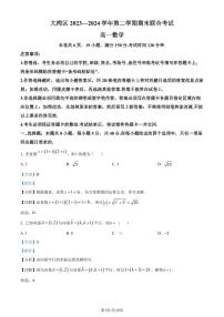 广东省大湾区2023-2024学年高一下学期期末联合考试数学试题（解析版）