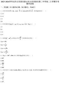 2023~2024学年12月山东泰安泰山区山东省泰安第二中学高二上学期月考数学试卷（含答案与解析）