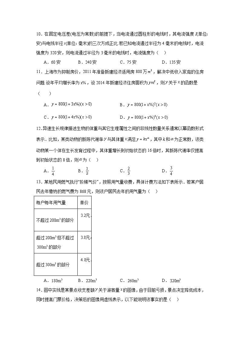 高一数学【人教A版2019】必修第一册第13讲函数的应用(一)试题含解析答案03