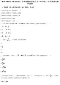 2022~2023学年6月黑龙江绥化绥棱县绥棱县第一中学高一下学期月考数学试卷（含答案与解析）