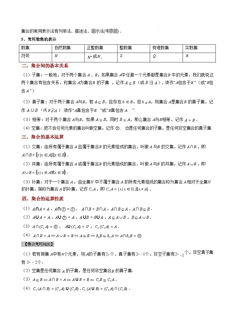 数学讲义-备战2025年高考数学真题题源解密14讲之01 集合与常用逻辑用语第3页