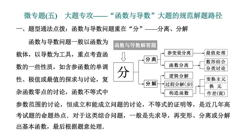 2025年高考数学一轮复习-第六板块-函数与导数-微专题(五)大题专攻——“函数与导数”大题的规范解题路径【课件】第1页