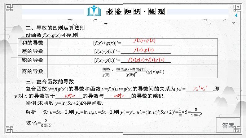第17讲导数的运算课件-高三数学一轮复习04