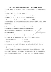 2023-2024学年河北省沧州市高一（下）期末数学试卷（含答案）