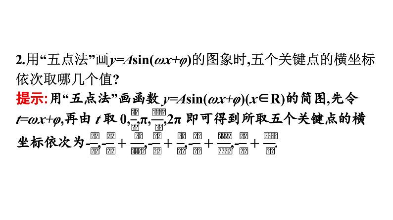 人教A版高中数学必修第一册5.6 第2课时画函数y=Asin(ωx+φ)的图象【课件】第6页
