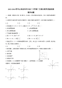2023-2024学年山东省枣庄市高二下学期7月期末教学质量检测数学试题(含答案)