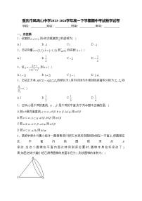 重庆市凤鸣山中学2023-2024学年高一下学期期中考试数学试卷(含答案)