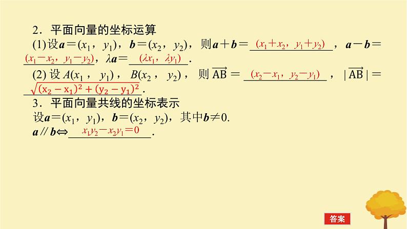 2025版高考数学全程一轮复习第五章平面向量与复数第二节平面向量基本定理及坐标表示课件第5页