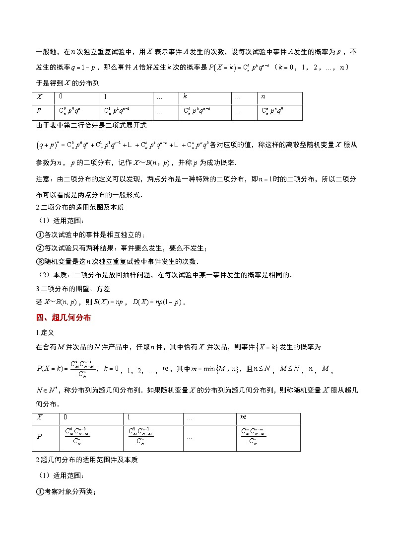 新高考数学一轮复习讲义 第55讲 二项分布、超几何分布与正态分布(2份打包,原卷版+含解析)02