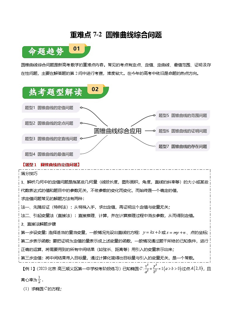 重难点7-2 圆锥曲线综合应用(7题型+满分技巧+限时检测)-2025年高考数学热点重点难点专题练习(新高考专用)01