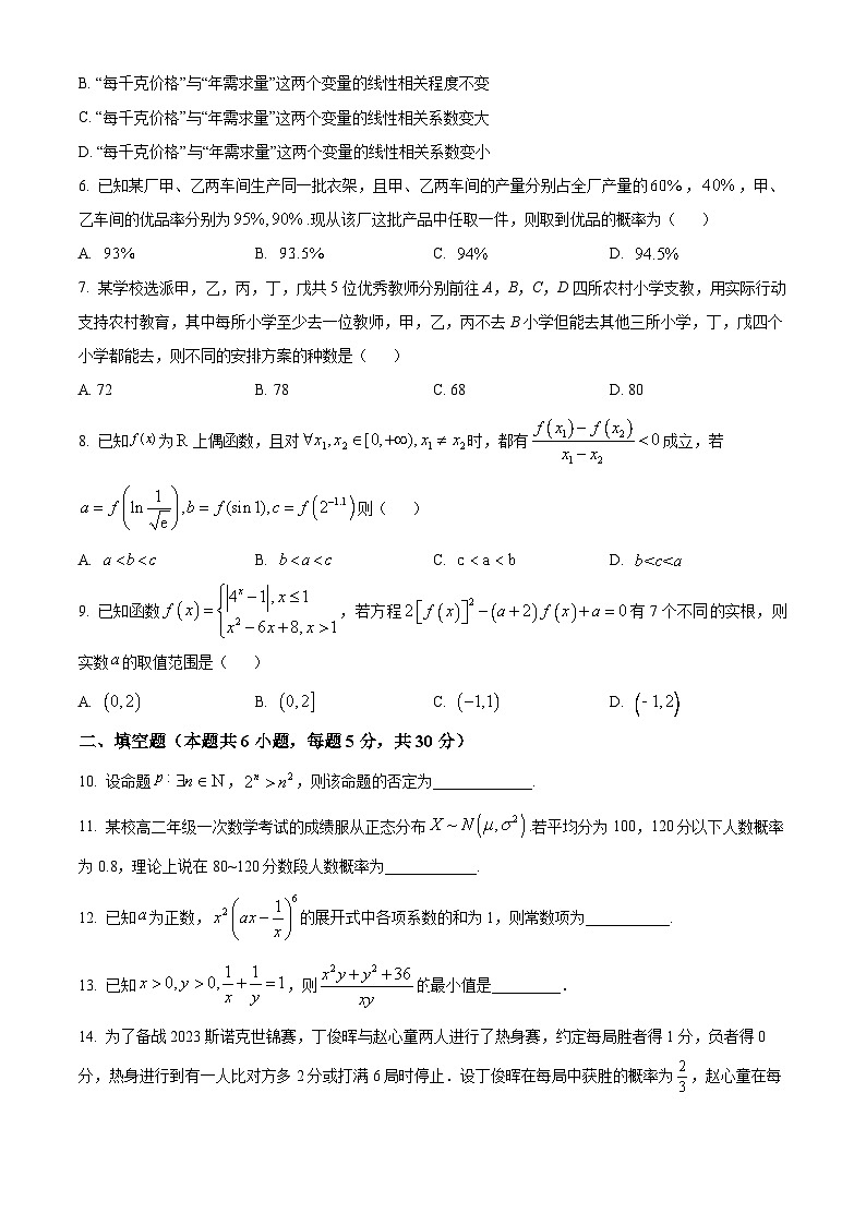2024天津市五区县重点校联考高二下学期7月期末考试数学含解析第2页