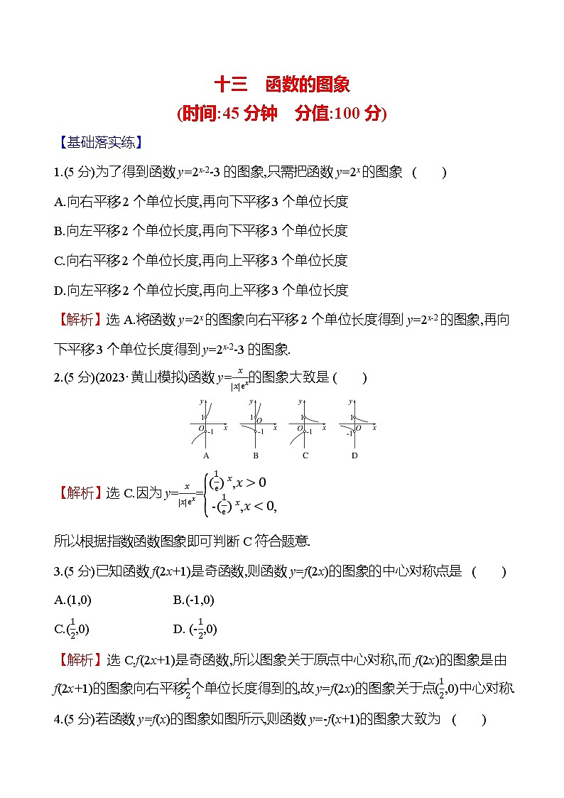 2025届高考数学一轮复习专练13 函数的图象(Word版附解析)第1页