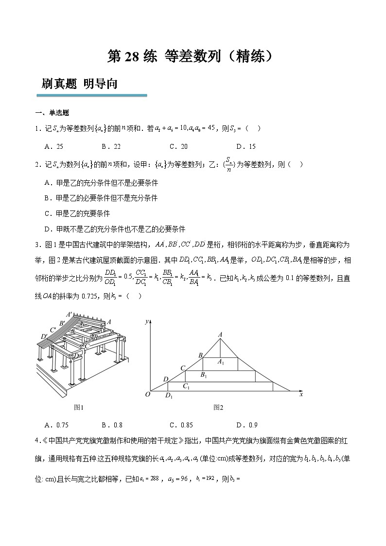 新高考数学一轮复习分层提升练习第28练 等差数列(原卷版)第1页