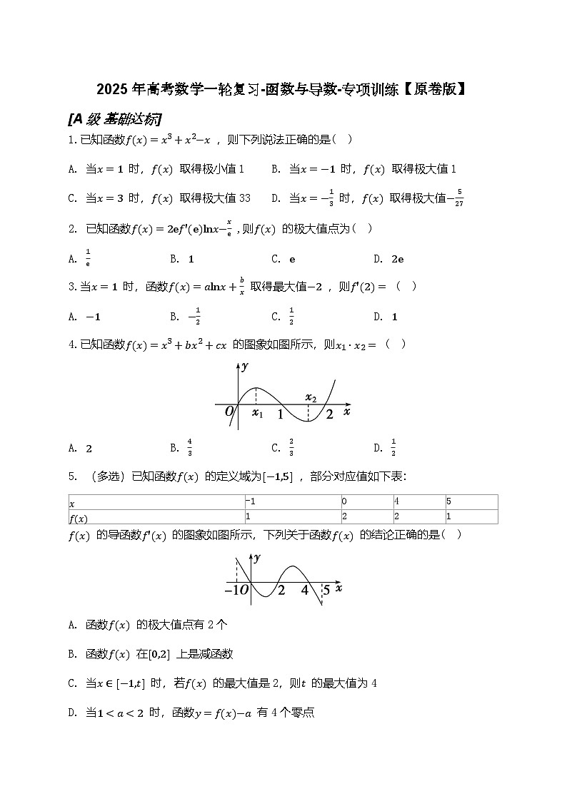 2025年高考数学一轮复习-函数与导数-专项训练【含解析】第1页