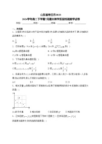 山东省枣庄市2023-2024学年高二下学期7月期末教学质量检测数学试卷(含答案)