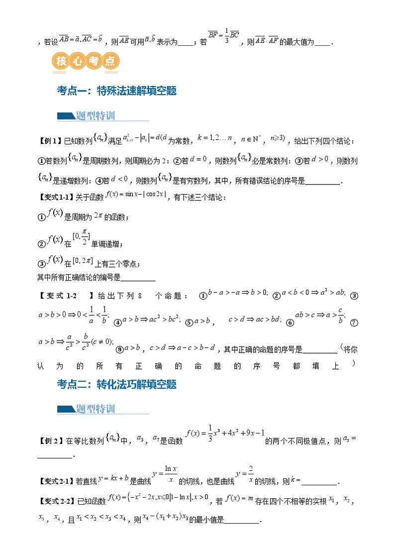 新高考数学二轮复习讲练技巧02 填空题的答题技巧(8大核心考点)(讲义)(原卷版)第3页