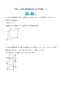 新高考数学二轮复习培优专题训练专题12 运用空间向量研究立体几何问题(1)(2份打包,原卷版+解析版)