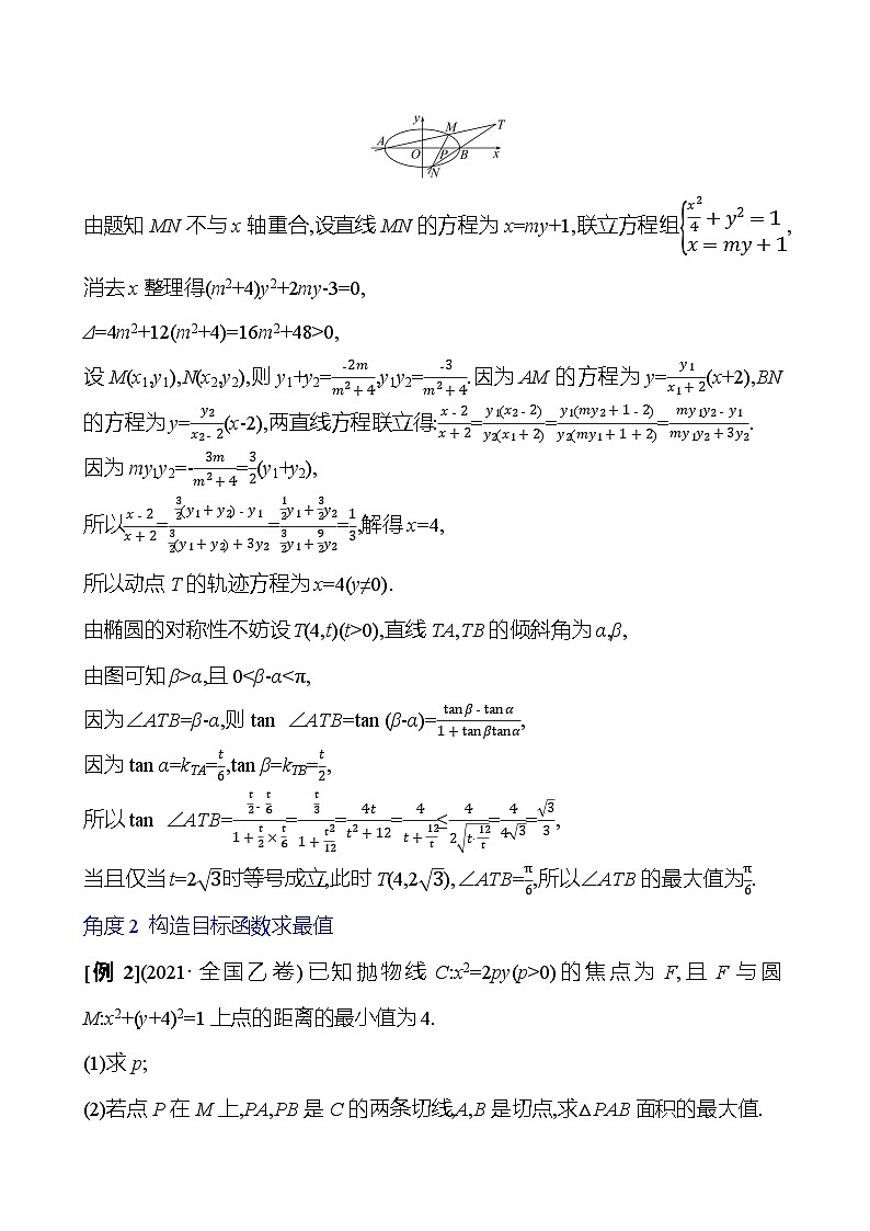 2025届高考数学一轮复习教师用书第九章第十节圆锥曲线中的最值、范围问题讲义(Word附解析)第2页