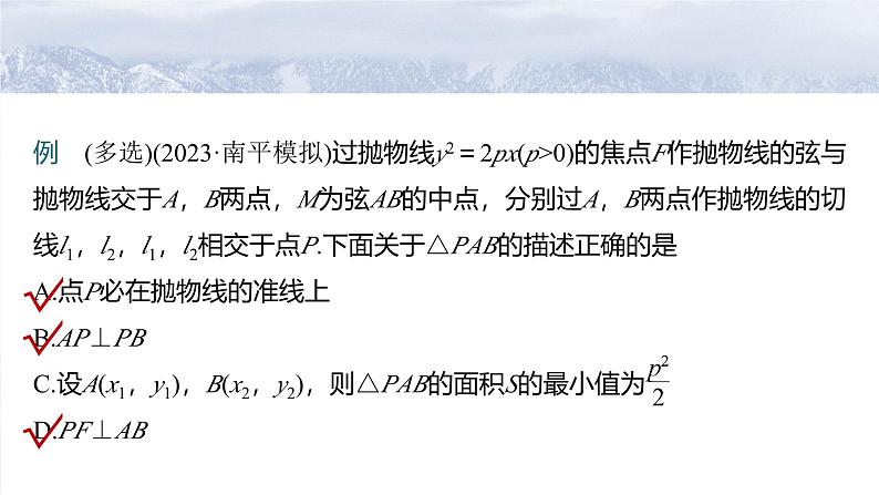 第八章 培优点11 阿基米德三角形-2025年新高考数学一轮复习(课件+讲义+练习)06