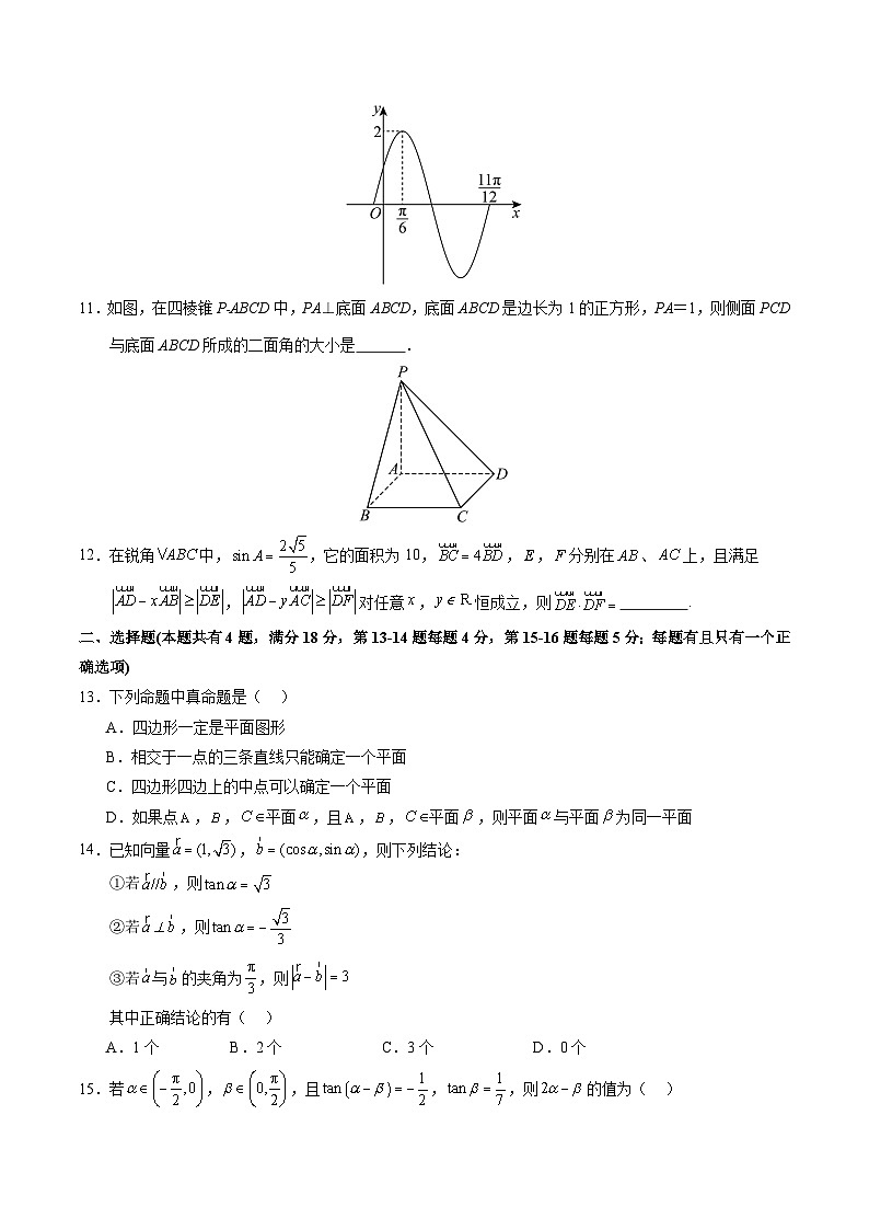 高二数学(考试版)(上海专用)-2024年新高二开学摸底考试卷第2页