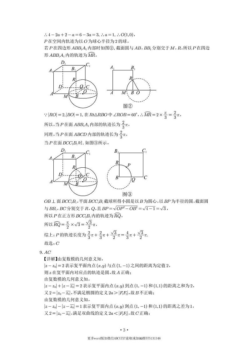 第21套:江西省南昌市第二中学2024届高三“九省联考”考后适应性测试数学答案第3页