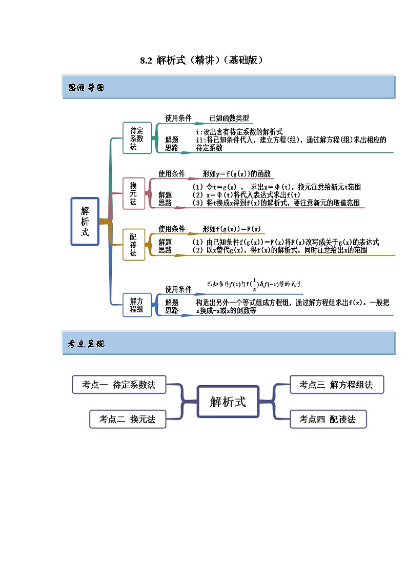 新高考数学一轮复习精讲精练8.2 解析式(基础版)(2份打包,原卷版+解析版)01