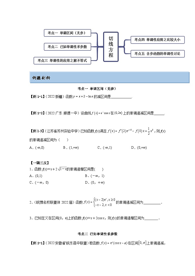新高考数学一轮复习精讲精练4.2 利用导数求单调性(提升版)(原卷版)第3页