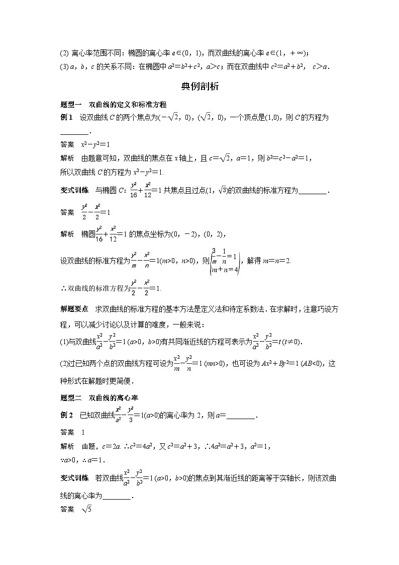 艺术生高考数学专题讲义:考点43 双曲线02