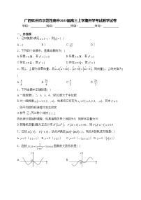 广西钦州市示范性高中2025届高三上学期开学考试数学试卷(含答案)