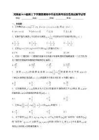 河南省2024届高三下学期普通高中毕业班高考适应性测试数学试卷(含答案)