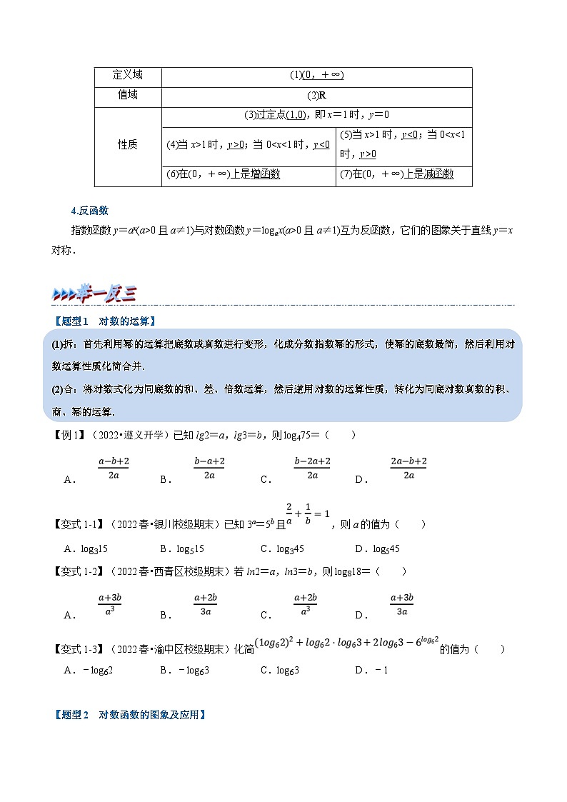 新高考数学一轮复习(举一反三)重难点题型精练专题2.13 对数与对数函数(原卷版)第2页