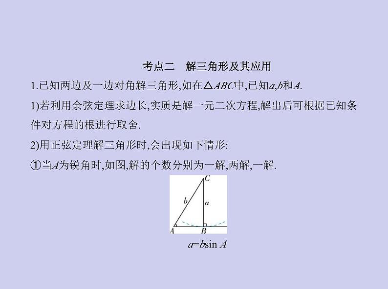 新高考数学二轮复习课件 专题五 5.4 解三角形(含解析)第3页