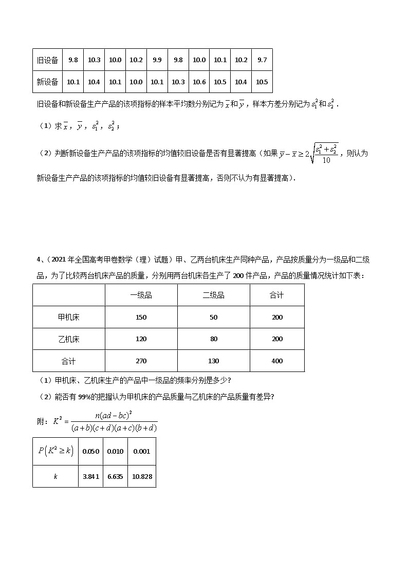 新高考数学二轮提升练专题23 变量间的相关关系、统计案例(原卷版)第2页