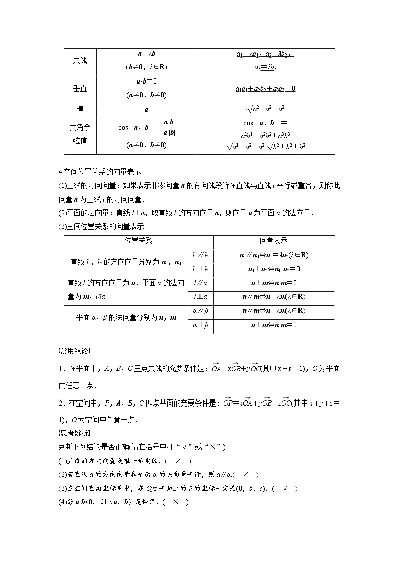 新高考数学一轮复习讲义第7章 §7.6 空间向量的概念与运算(含解析)02