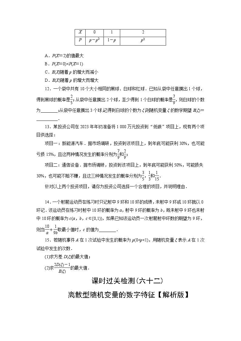2025高考数学一轮复习- 离散型随机变量的数字特征-专项训练【含解析】第3页