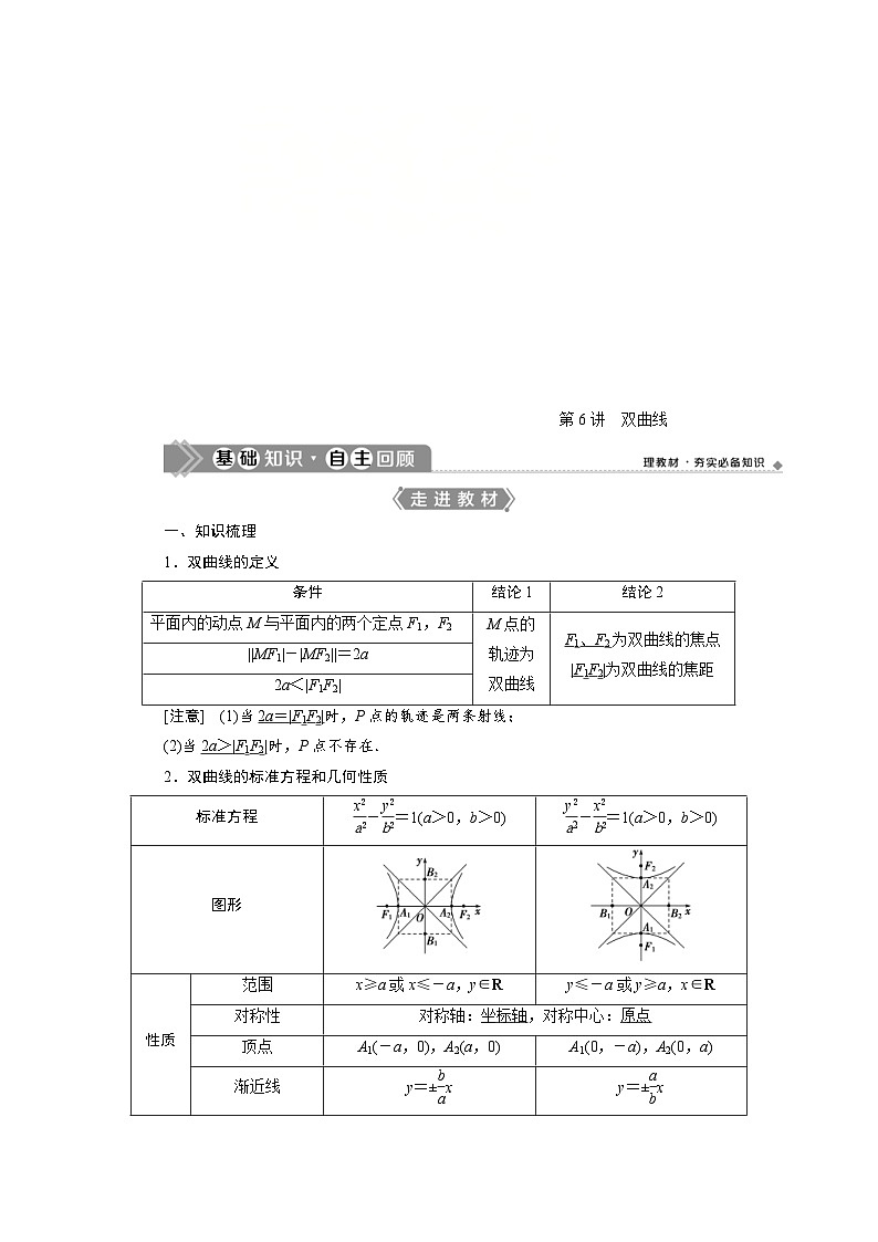 新高考数学一轮复习学案第9章第6讲 双曲线(含解析)第1页
