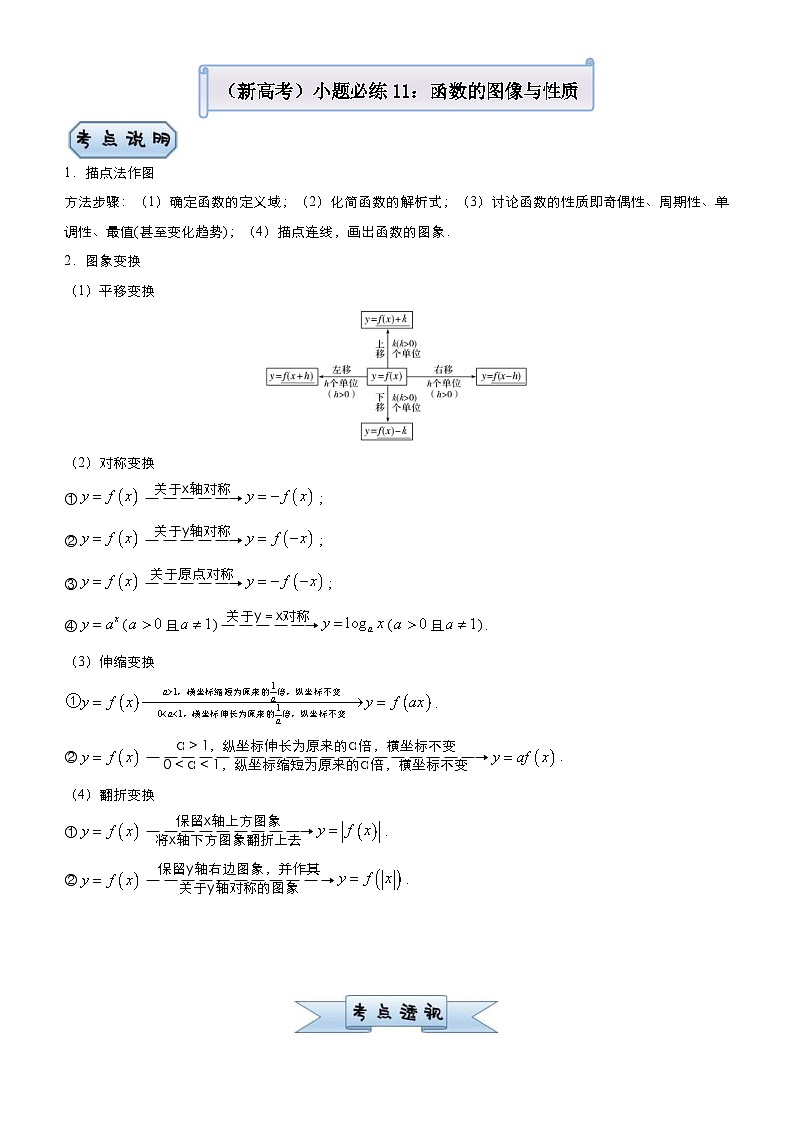 新高考数学三轮冲刺小题必练11 函数的图像与性质(原卷版) 第1页
