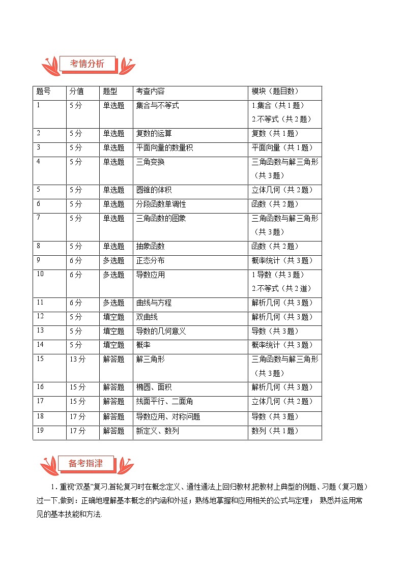 2024年高考数学真题完全解读(新高考Ⅰ卷)03