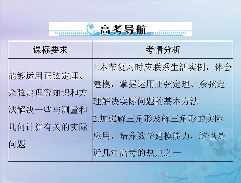 新高考数学一轮复习课件第3章三角函数解三角形第8讲 解三角形应用举例(含解析)02