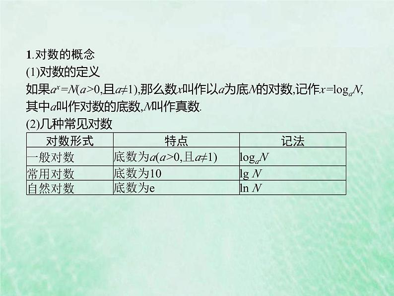 新高考数学一轮复习基础知识综合课件 第7讲 对数与对数函数(含解析)03