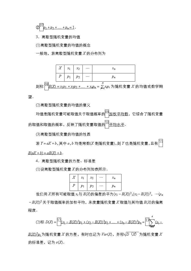 高考数学科学创新复习方案提升版第64讲离散型随机变量的分布列及数字特征学案(Word版附解析)02