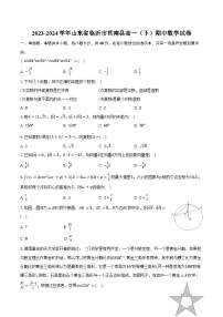 2023-2024学年山东省临沂市莒南县高一（下）期中数学试卷（含答案）