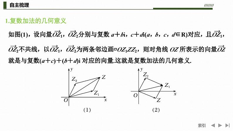 苏教版高中数学必修第二册12.3.2复数加减法的几何意义【课件】05
