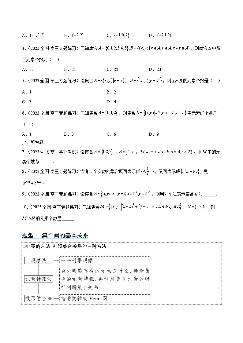 高考数学高频考点题型归纳与方法(新高考通用)第01讲集合(精讲)(原卷版+解析)第3页