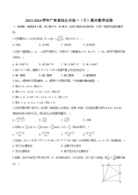 2023-2024学年广东省汕头市高一（下）期末数学试卷（含解析）
